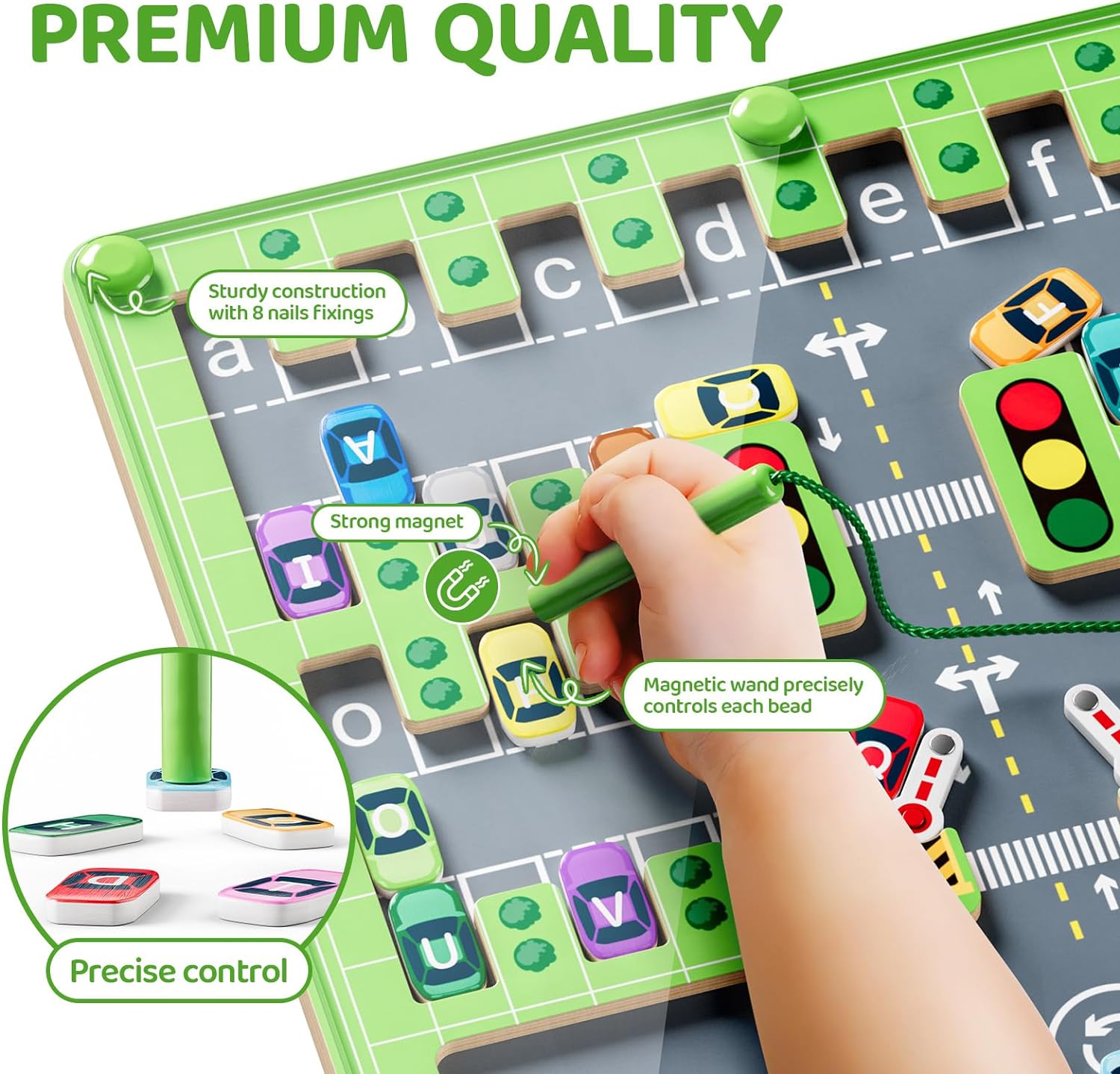 Magnetic Alphabet Maze,Montessori Toys,Wooden Toddler Toys for Ages 2-4,Sensory Travel Toys Fine Motor Skills,Ideal Gift for Boys and Girls