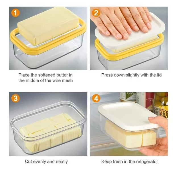🧀Butter box with lid butter tray | cutting mesh, rectangular kitchen airtight storage crisper