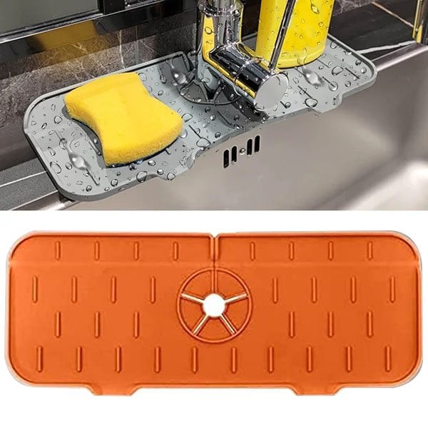 KitchenGuard Silicone Faucet Handle Drip Catcher Tray