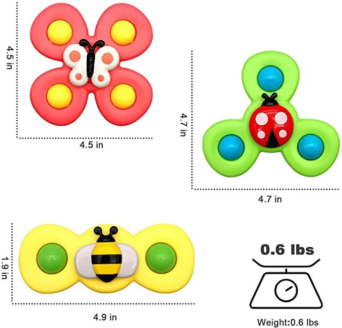 (🔥Summer Hot Sale - 50% OFF NOW)Suction Cup Spinner Toys(3 Piece Set)-Buy 2 Free Shipping