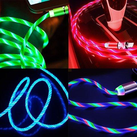 Magnetic Charging Cable With Flowing Light
