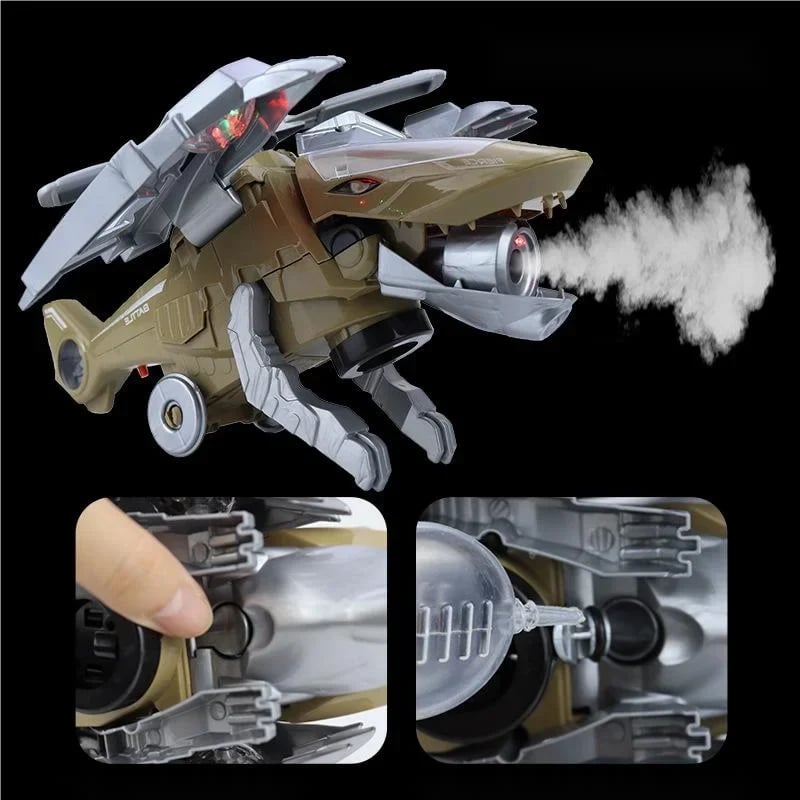 🔥HOT SALE - 49% OFF🔥LED Transforming Dinosaur Helicopter Toy